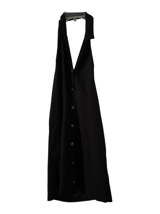 Monteau Dresses & Skirts - Monteau Los Angeles Black Halter Button-Front Dress Small NWT Linen Blend